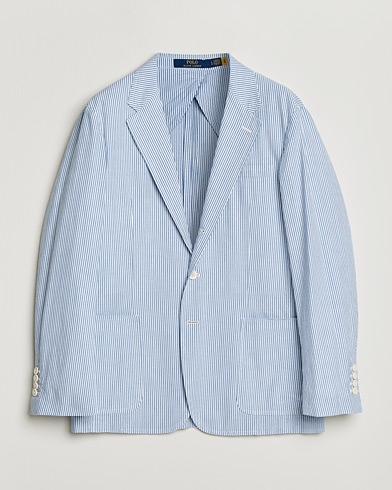Polo Ralph Lauren Seersucker Sportcoat Bright Blue/White – Bleu