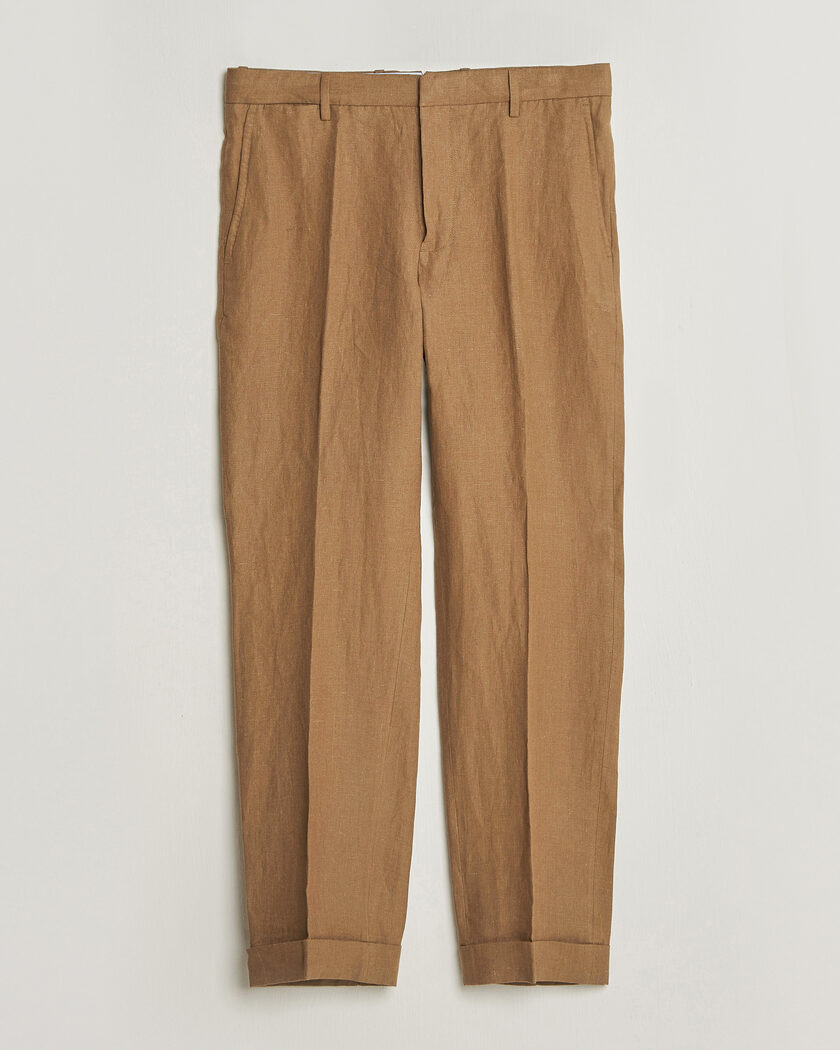 Polo Ralph Lauren Linen Pleated Trousers Light Sable – Marron