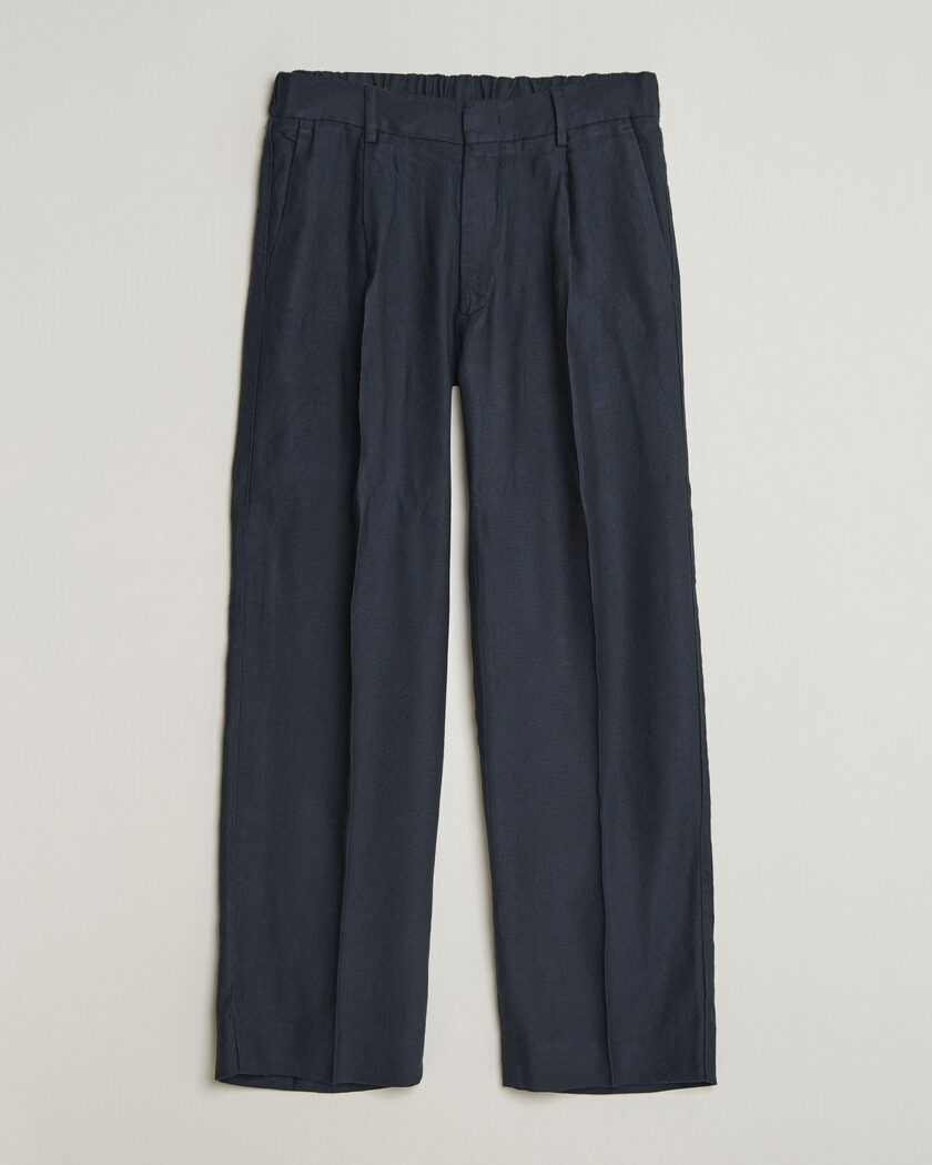 NN07 Kay Linen/Viscose Drawstring Trousers Deep Navy – Bleu