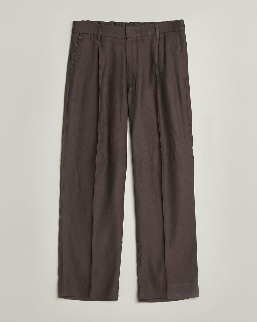 NN07 Kay Linen/Viscose Drawstring Trousers Deep Truffle – Marron