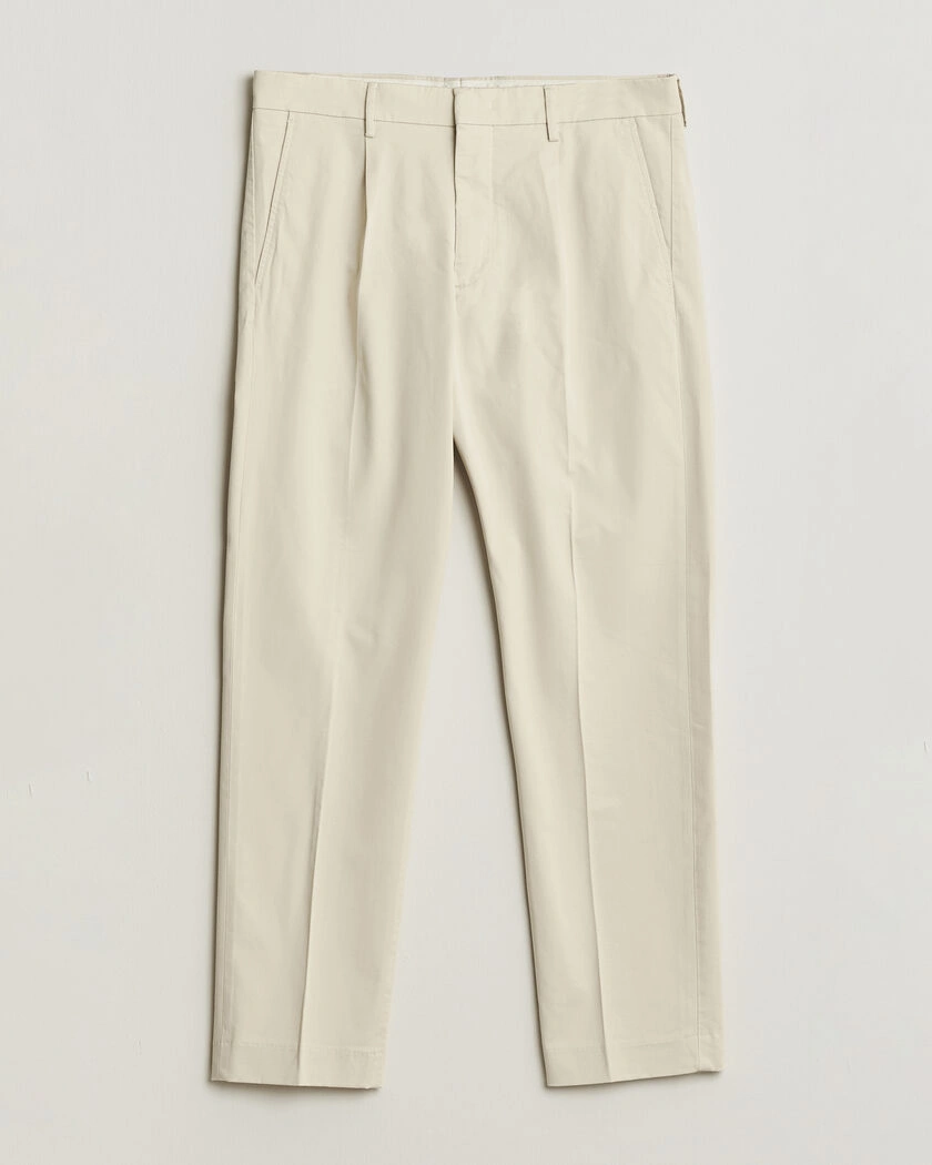 NN07 Bill Pleated Trousers Ivory – Beige