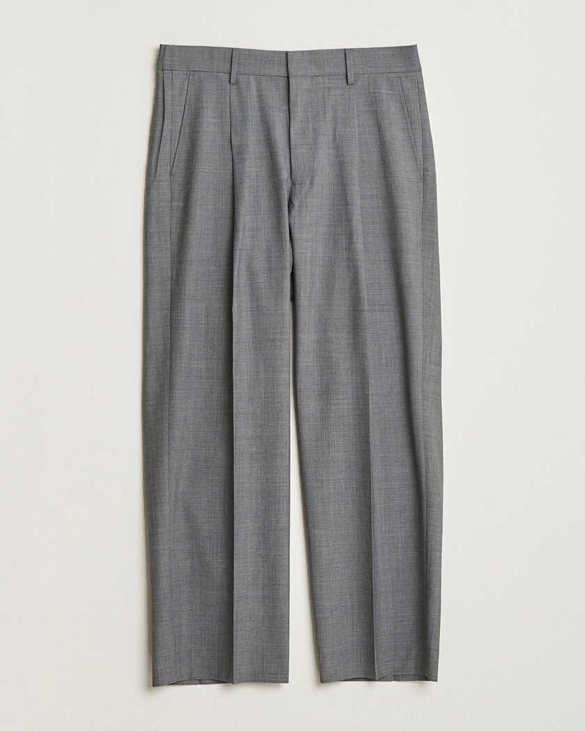 NN07 Kay Summer Wool Drawstring Trousers Light Grey Melange – Gris
