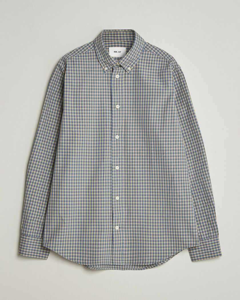 NN07 Colby Brushed Cotton Shirt Blue Check – Bleu