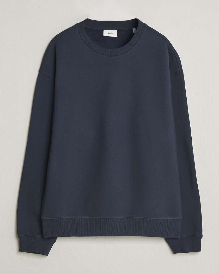 NN07 David Crew Neck Sweatshirt Navy Blue – Bleu