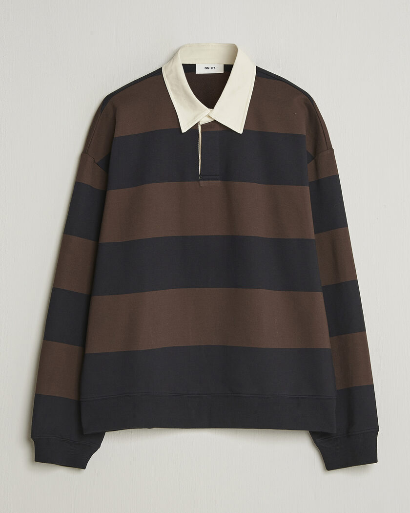 NN07 David Rugby Sweater Brown Stripe – Marron