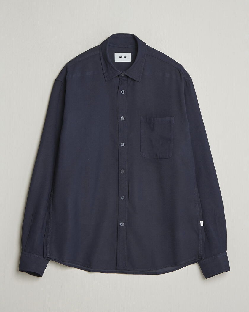 NN07 Deon Tencel Shirt Navy Blue – Bleu