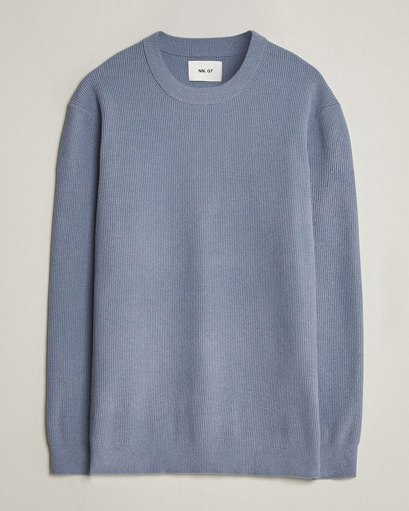 NN07 Danny Knitted Sweater Stone Blue – Bleu