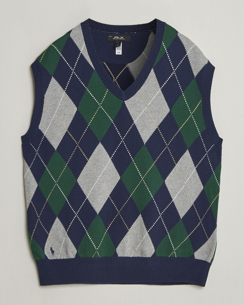 RLX Ralph Lauren Cotton Coolmax Vest Argyle Multi – Bleu