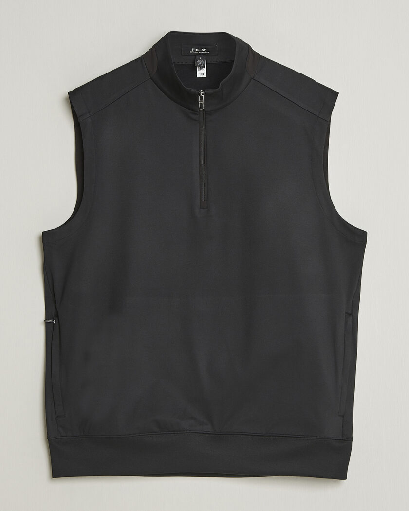 RLX Ralph Lauren Half-Zip Luxury Jersey Vest Polo Black – Noir