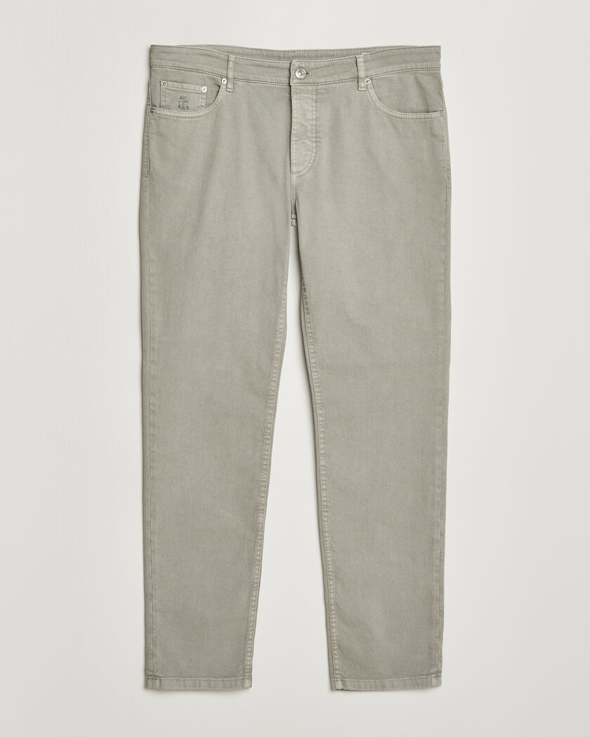 Brunello Cucinelli Traditional Fit Bull Denim Pants Olive – Vert
