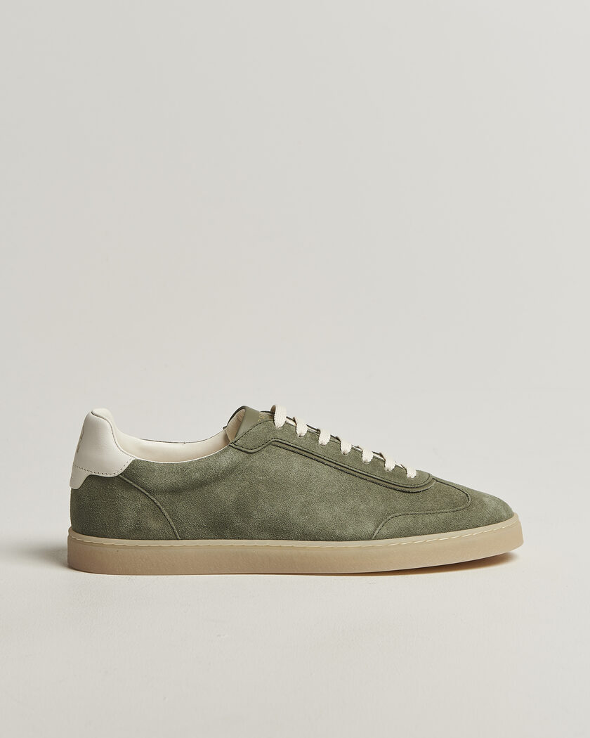 Brunello Cucinelli Low Top Sneakers Olive Suede – Vert
