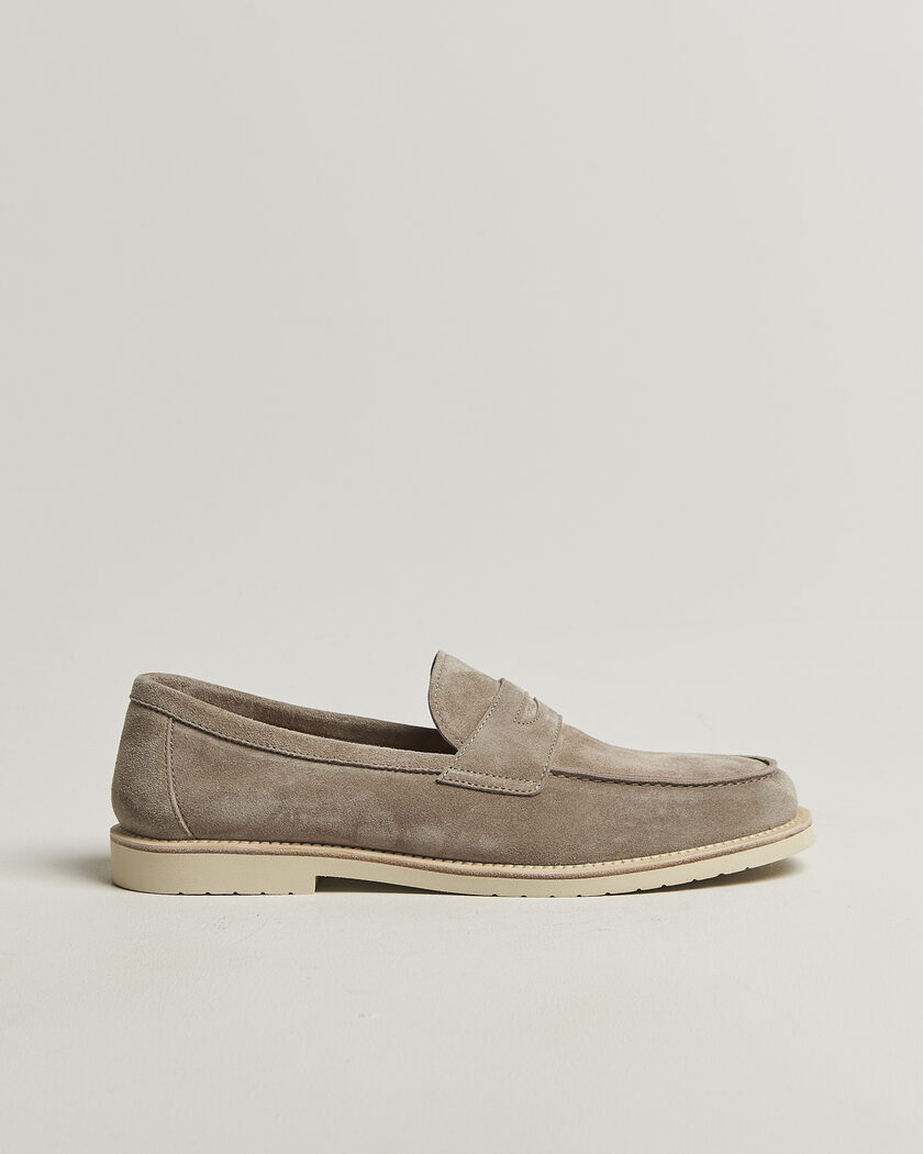 Brunello Cucinelli Light Penny Loafers Beige Suede – Beige