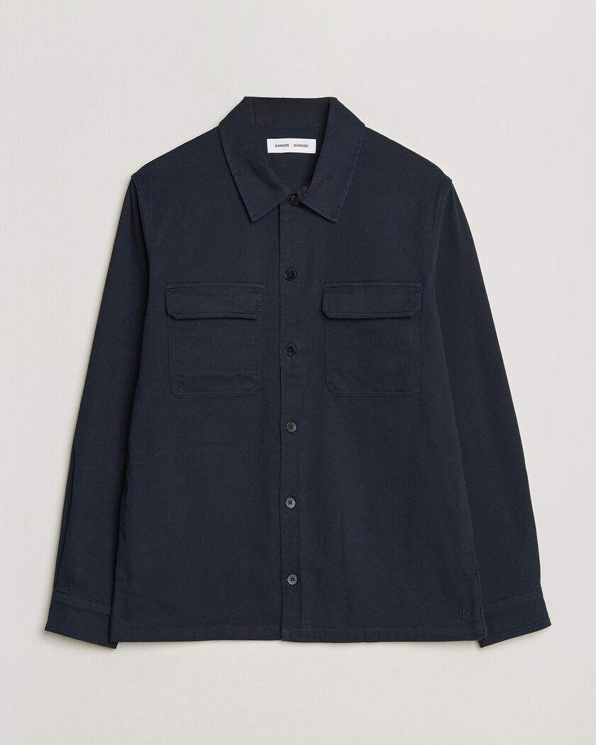 Samsøe Samsøe Taka Cotton Overshirt Salute Navy – Bleu