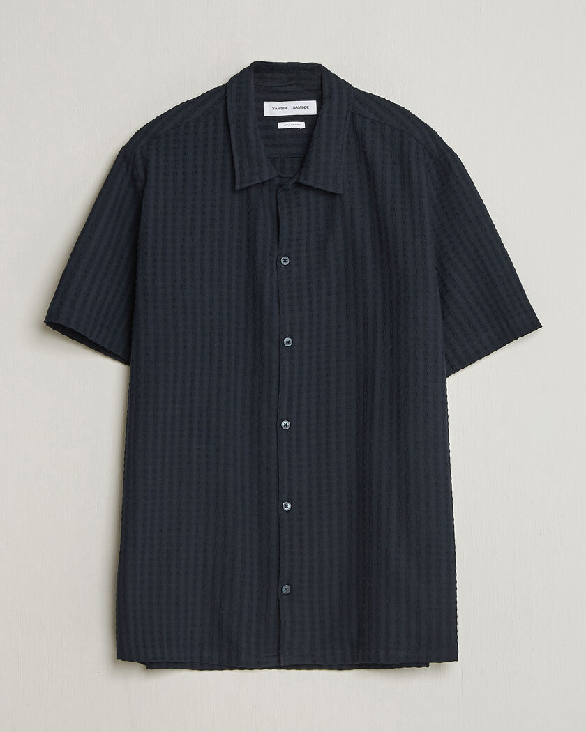 Samsøe Samsøe Avan Structured Short Sleeve Shirt Salute Navy – Bleu
