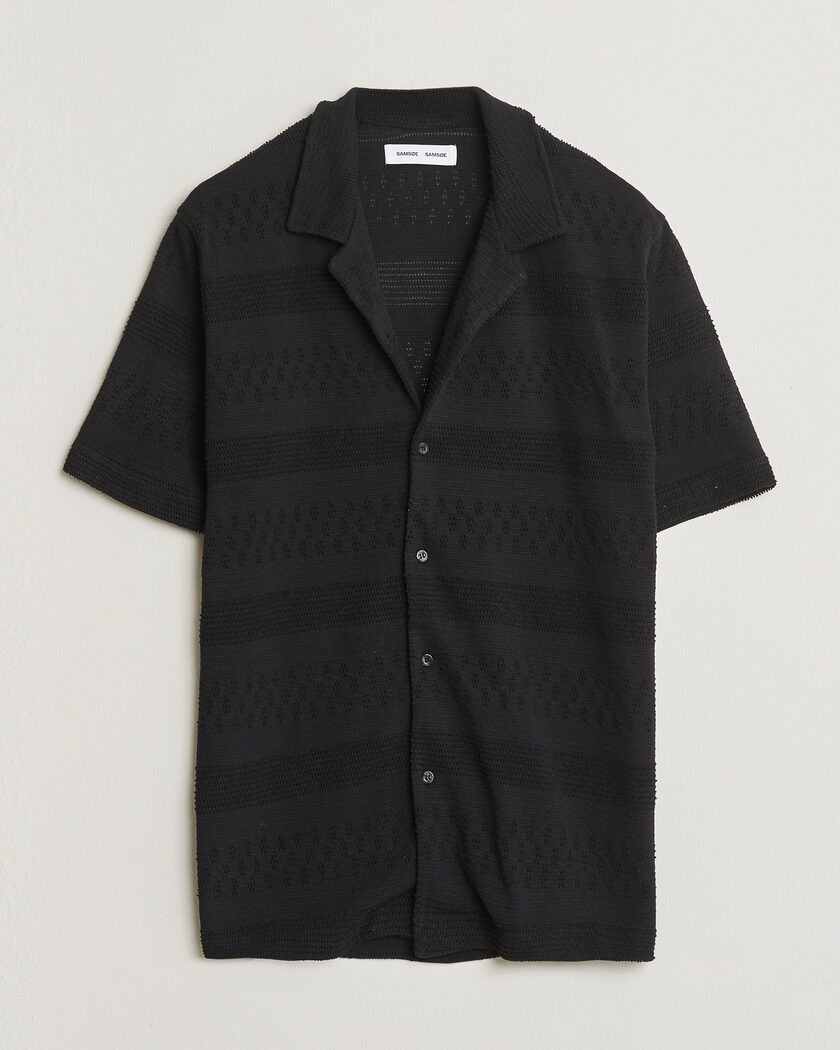 Samsøe Samsøe Martin Knitted Short Sleeve Shirt Black – Noir