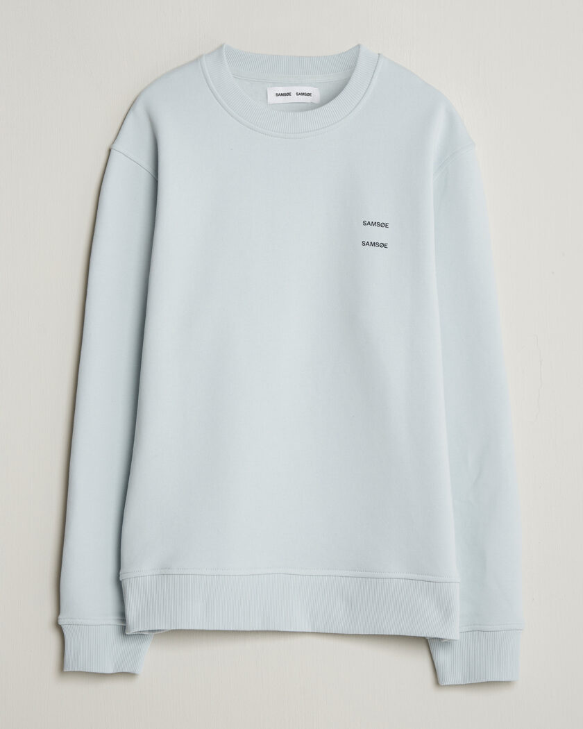 Samsøe Samsøe Joel Organic Cotton Sweatshirt Skywriting – Bleu