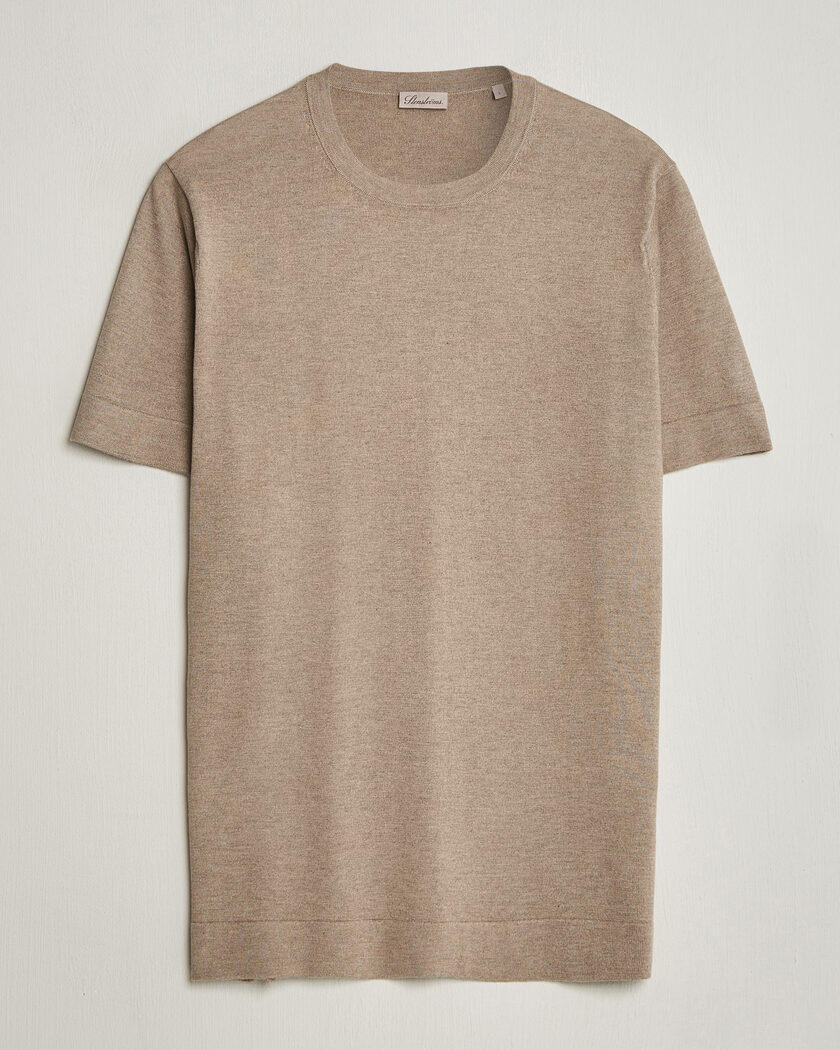 Stenströms Silk/Cashmere T-Shirt Taupe – Marron