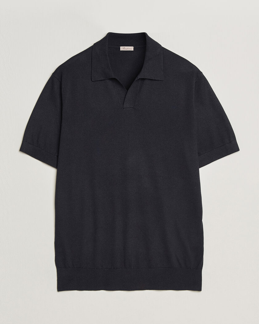 Stenströms Silk/Cashmere Polo Navy – Bleu