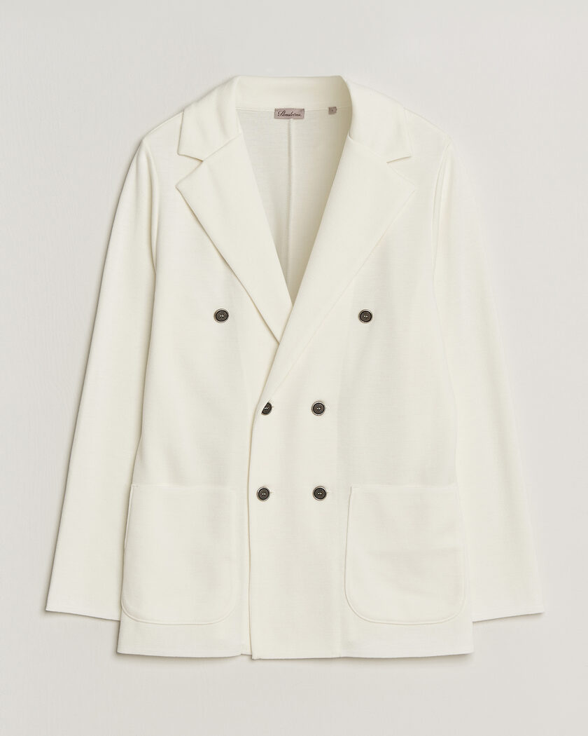 Stenströms Milano Knitted DB Textured Blazer White – Blanc