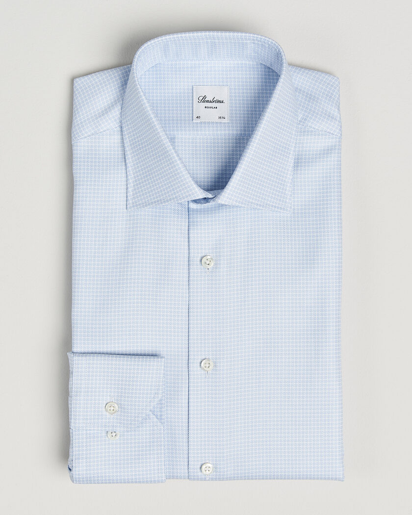 Stenströms Regular Fit Micro Structure Shirt Light Blue – Bleu