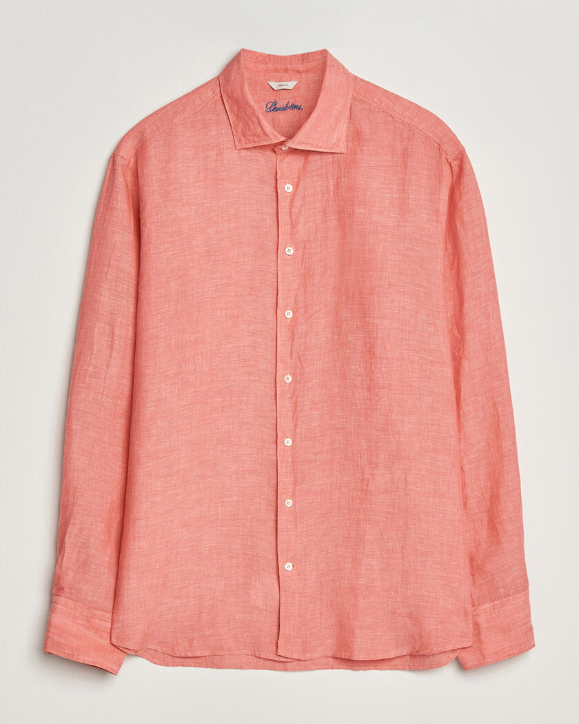 Stenströms Regular Fit Cut Away Linen Shirt Raspberry – Rose