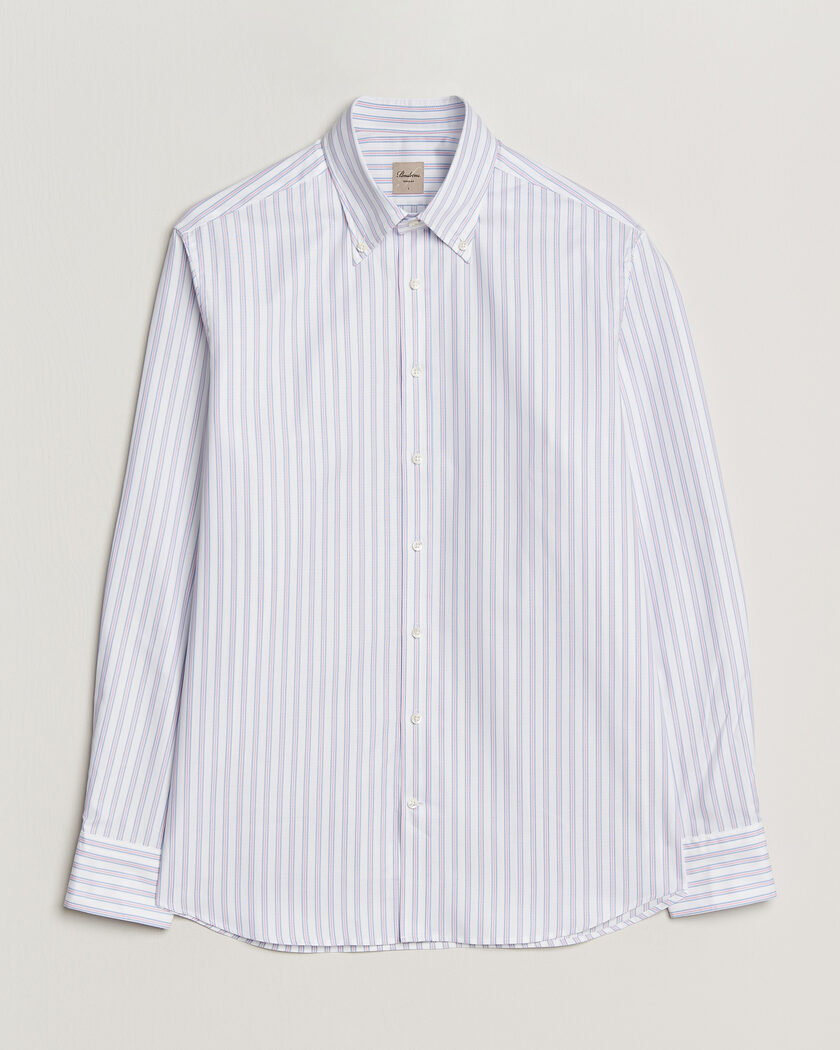 Stenströms Regular Fit Multi Striped Oxford Shirt Blue/Pink – Blanc
