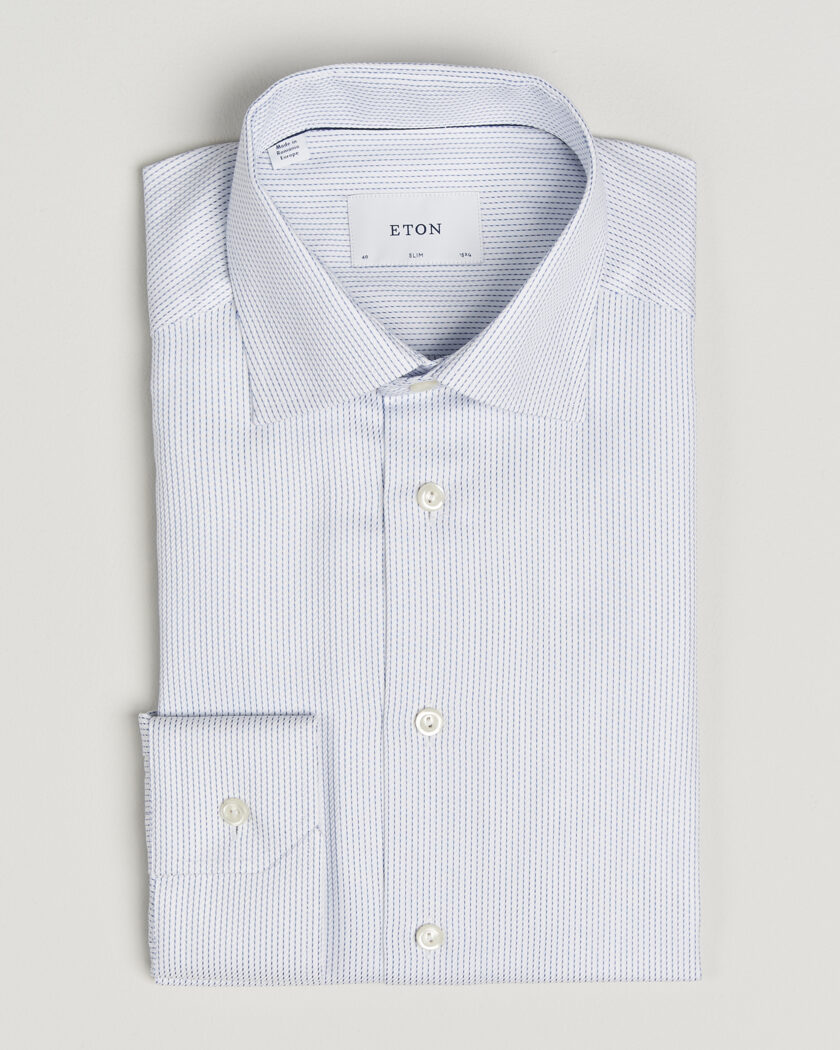 Eton Slim Fit Signature Twill Structured Shirt Light Blue – Bleu