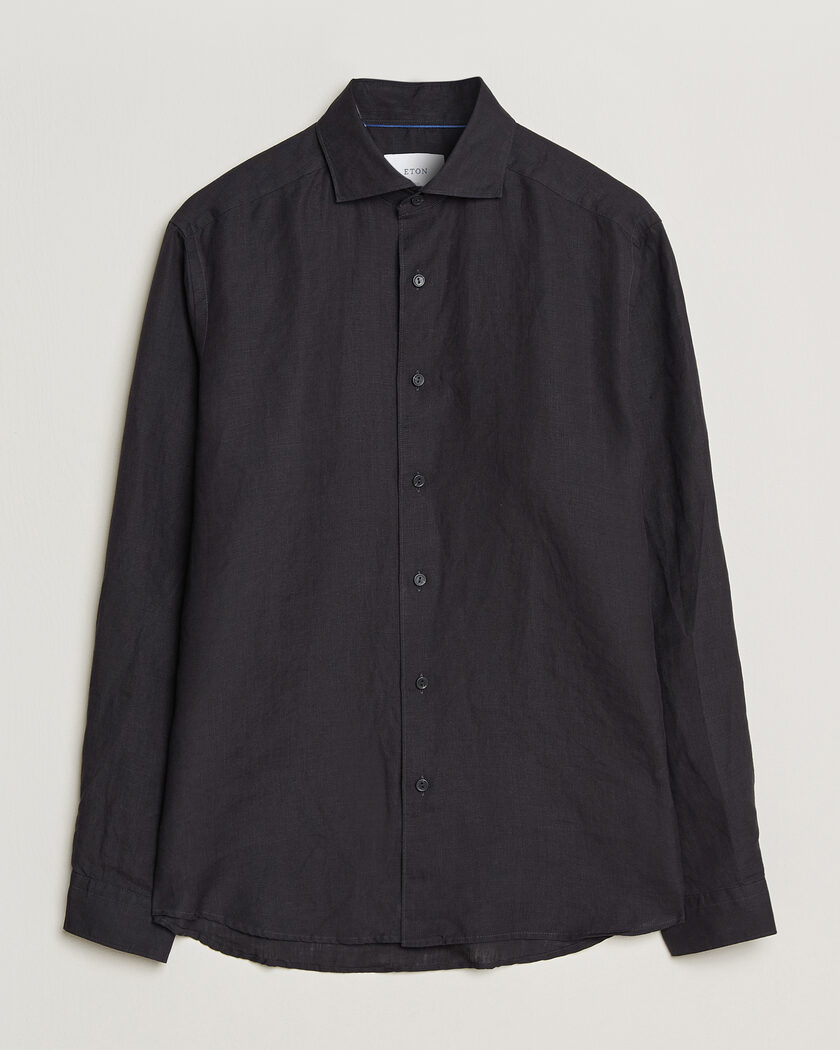 Eton Casual Fit Linen Shirt Black – Noir