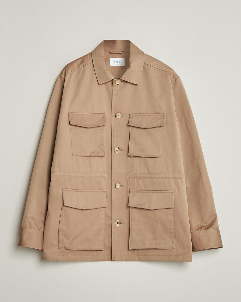 Eton Cotton Safari Drawstring Jacket Beige – Beige