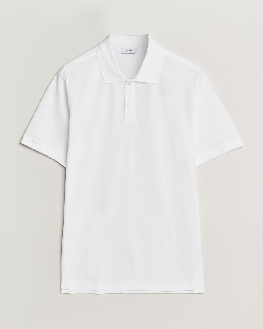 Eton Pima Pique Polo White – Blanc