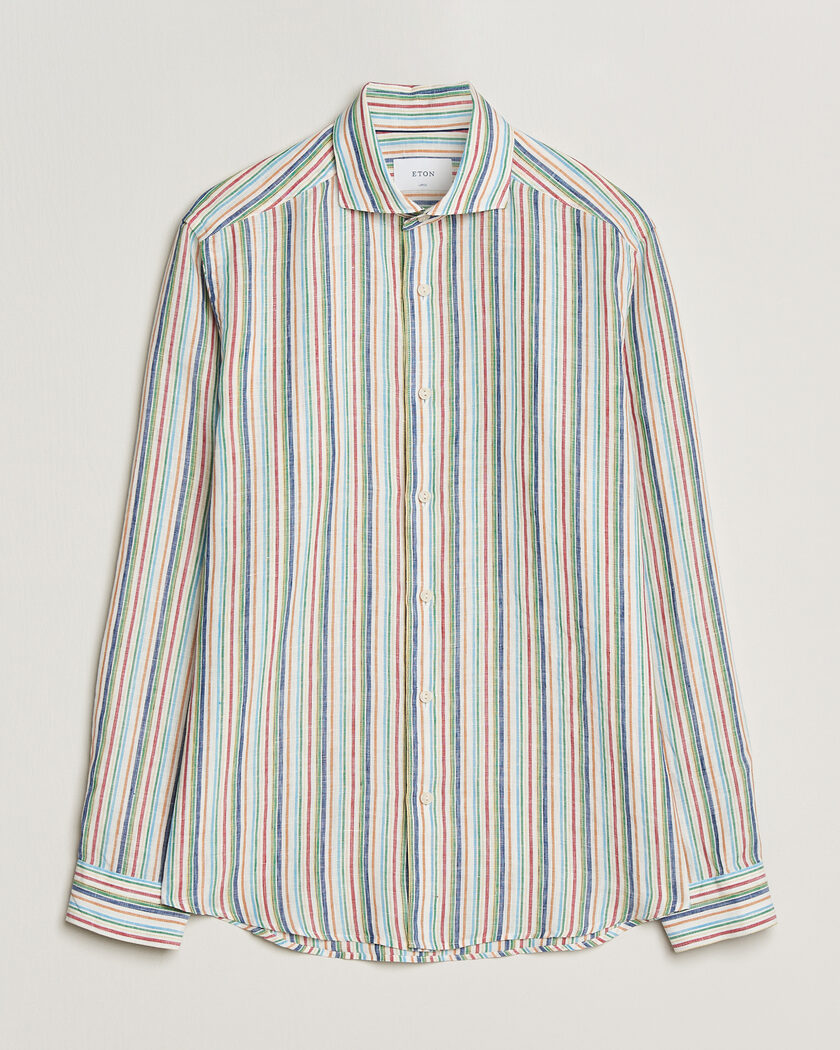 Eton Casual Fit Striped Linen Shirt Multi – Multicolore
