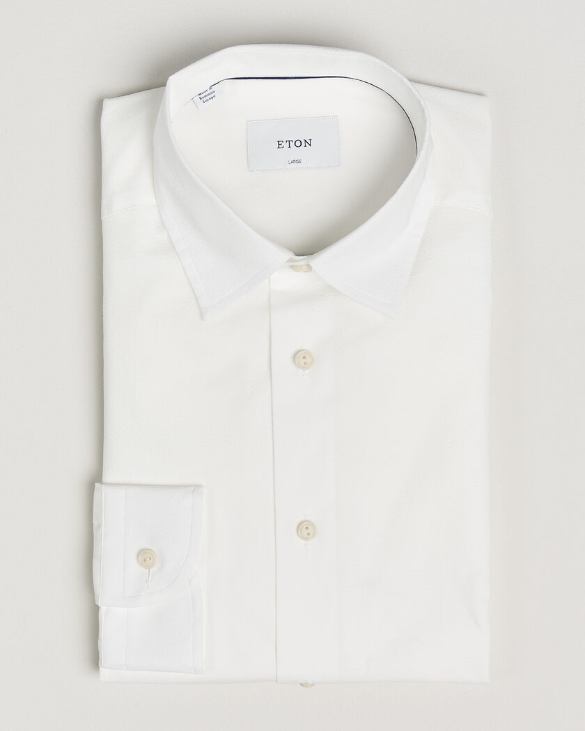 Eton Casual Fit Seersucker Resort Shirt White – Blanc