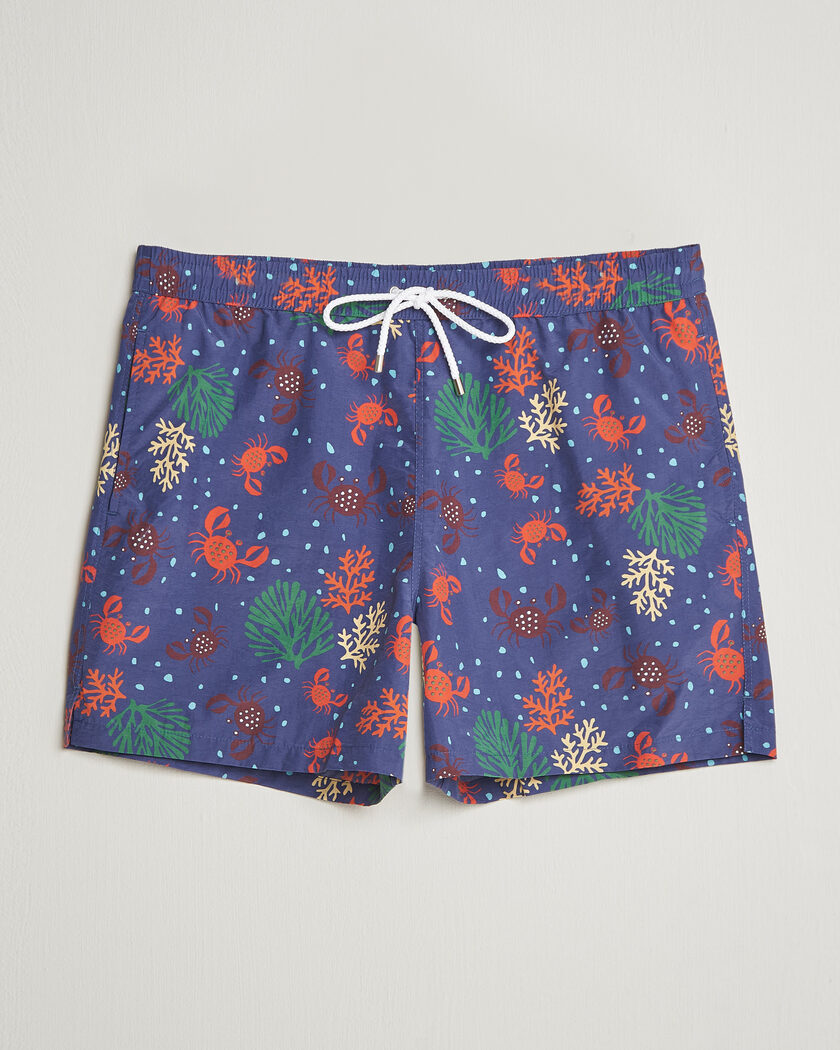 Drake's Crabs Drawstring Swimshorts Blue – Bleu
