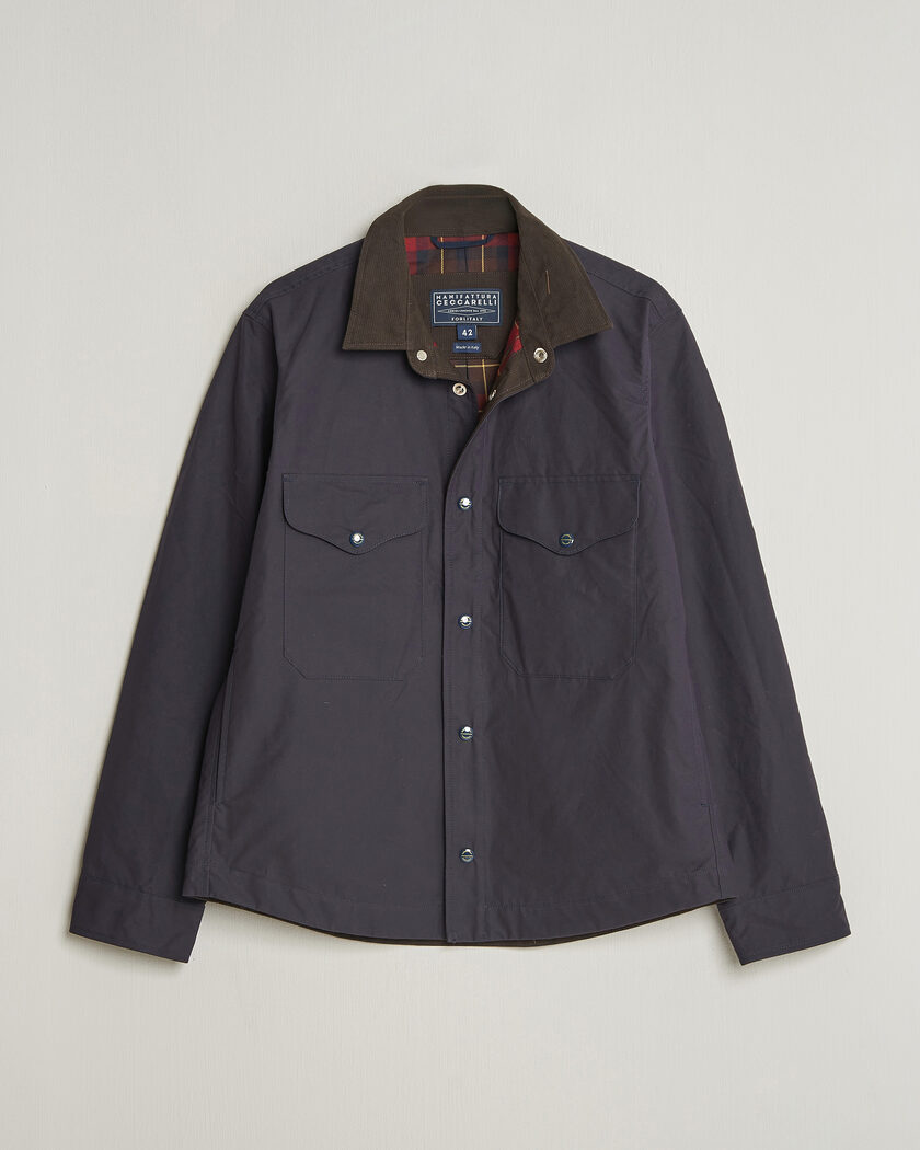 Manifattura Ceccarelli Dry Wax Heavy Shirt Jacket Navy – Bleu