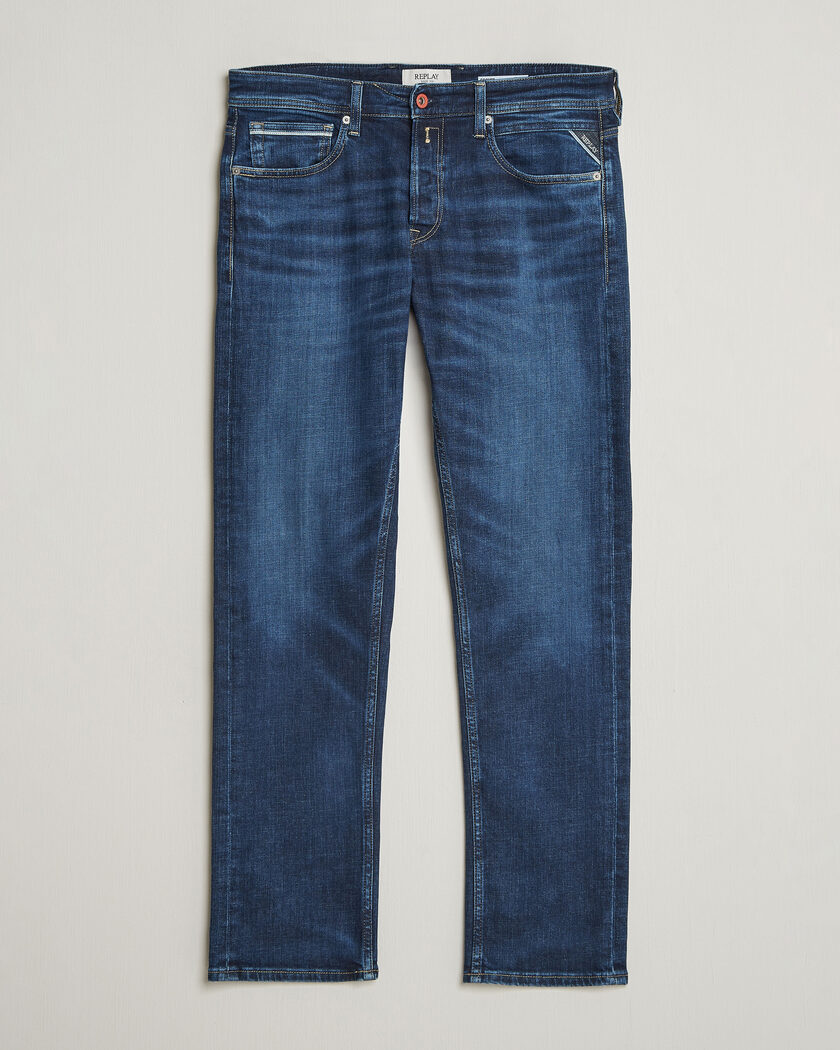 Replay Grover Straight Fit Stretch Heritage Jeans Dark Blue – Bleu
