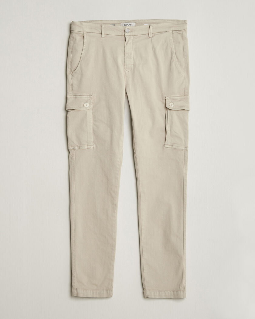 Replay Jaan Hyperflex Cargo Pants Ivory – Beige