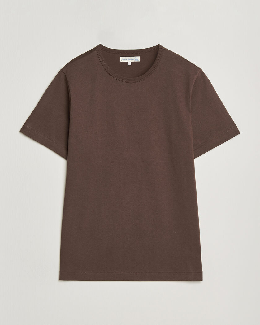 Merz b. Schwanen Classic Fit Sturdy Loopwheeled T-Shirt Chocolate – Marron