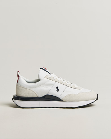 Polo Ralph Lauren Train 89 Suede Sneakers White/Navy/Red – Blanc