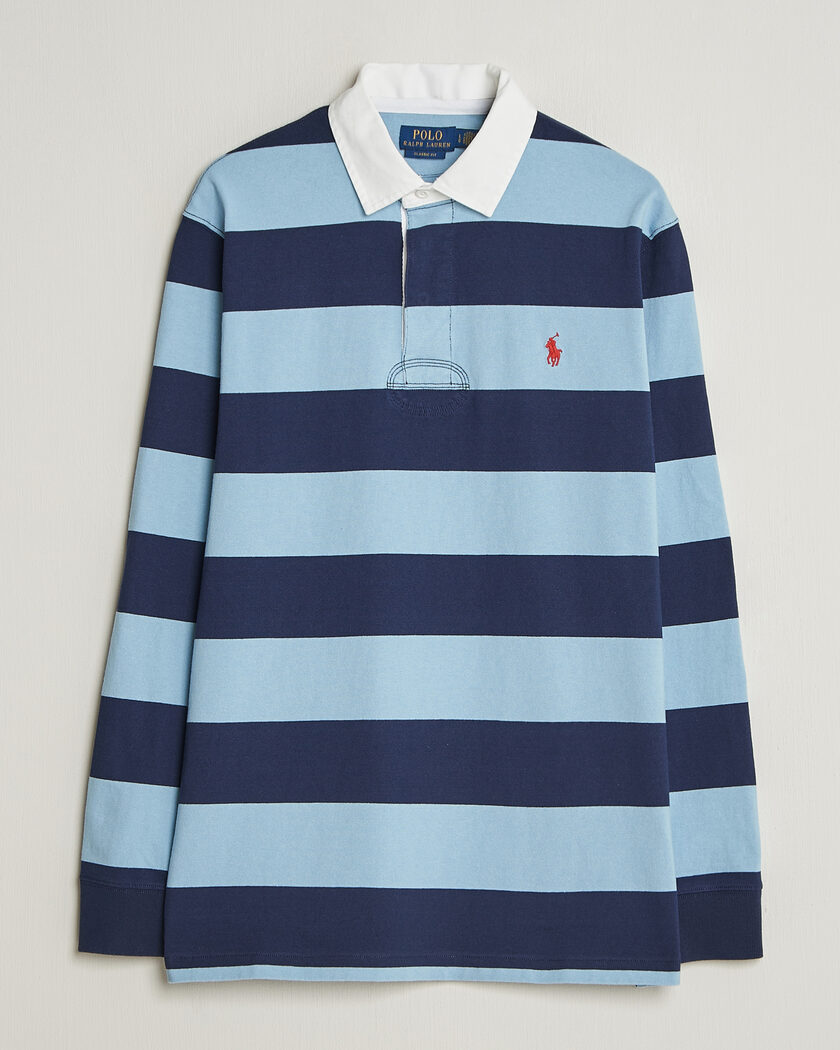 Polo Ralph Lauren Jersey Striped Rugger Powder Blue/Newport Navy – Bleu