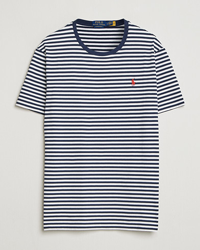 Polo Ralph Lauren Crew Neck Striped T-Shirt Newport Navy/White – Bleu