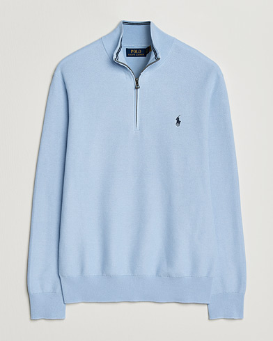Polo Ralph Lauren Textured Half Zip Office Blue – Bleu