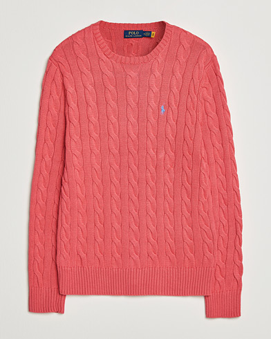 Polo Ralph Lauren Cotton Cable Pullover Pale Red – Rouge