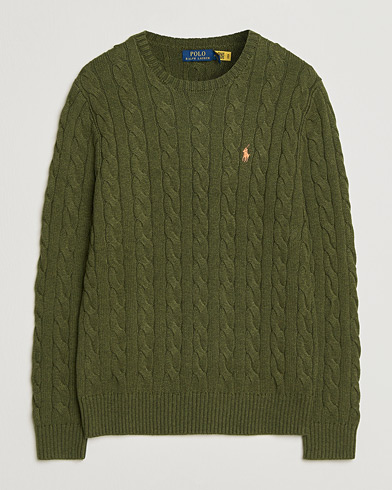 Polo Ralph Lauren Cotton Cable Pullover Garden Trail Heather – Vert