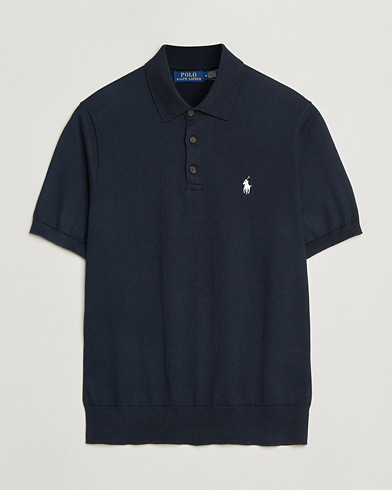 Polo Ralph Lauren Knitted Short Sleeve Polo Hunter Navy – Bleu