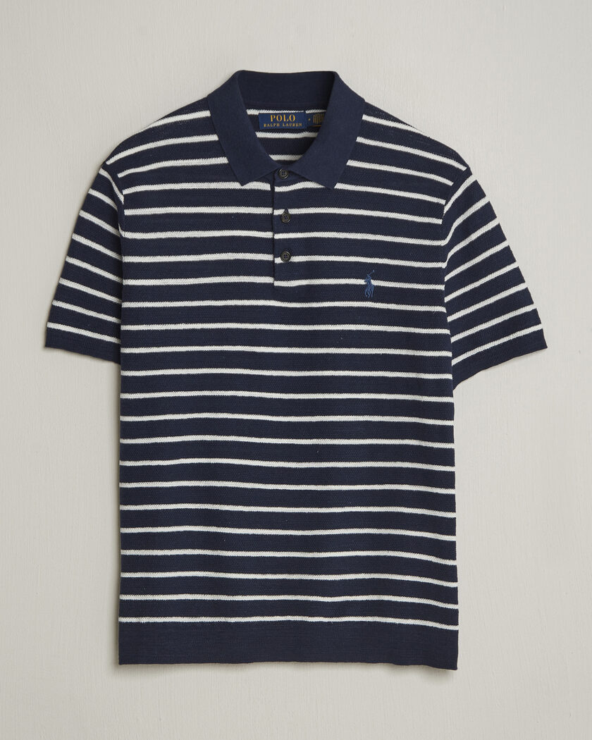 Polo Ralph Lauren Cotton Blend Striped Polo Bright Navy Combo – Multicolore