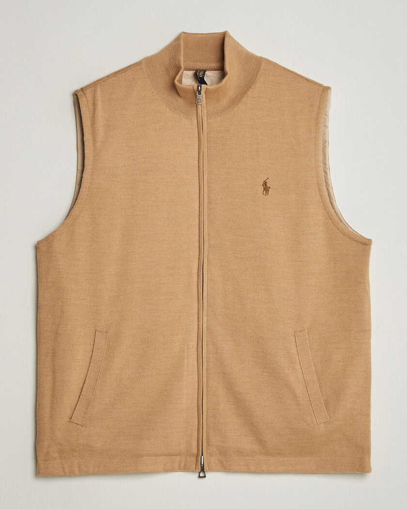 Polo Ralph Lauren Wool Blend Vest Camel Combo – Marron