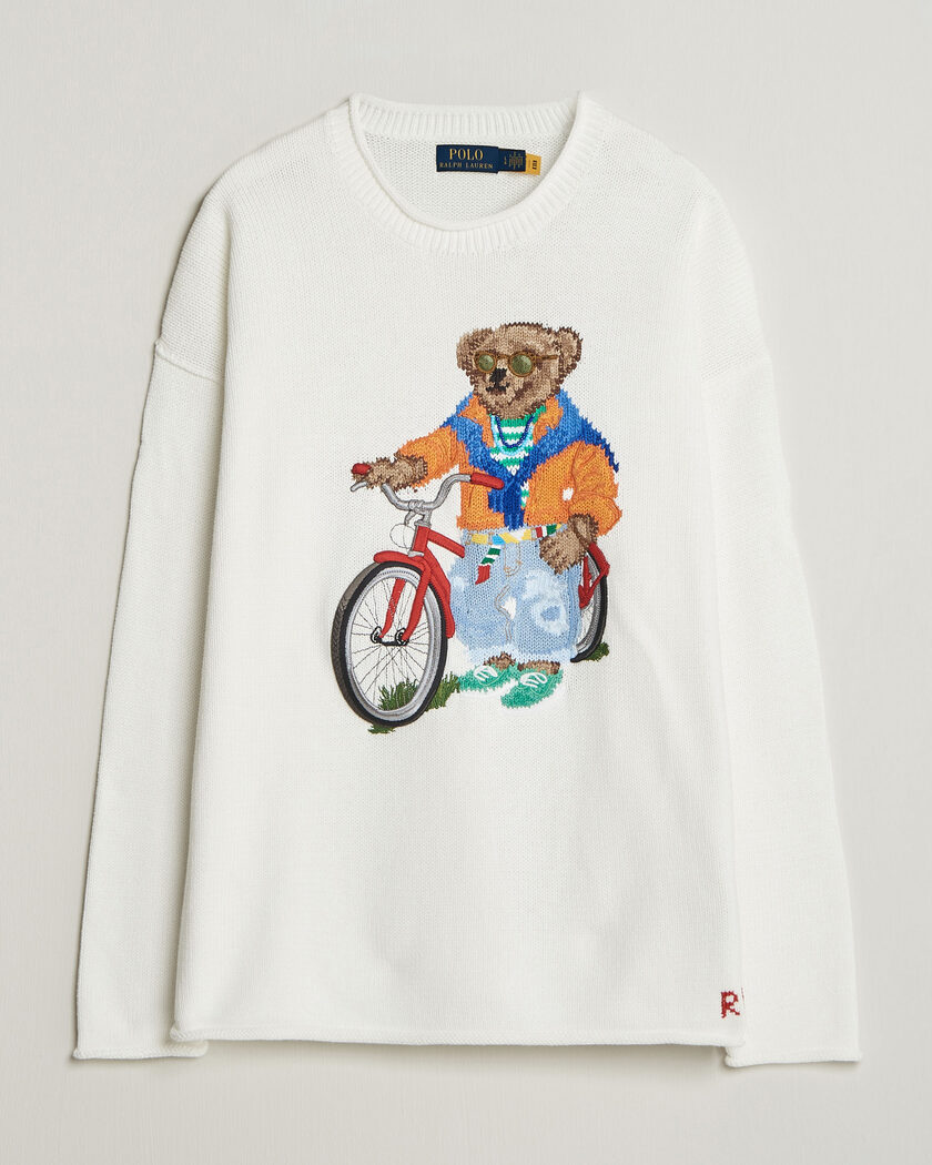 Polo Ralph Lauren Cotton Bear Sweater Deckwash White – Blanc
