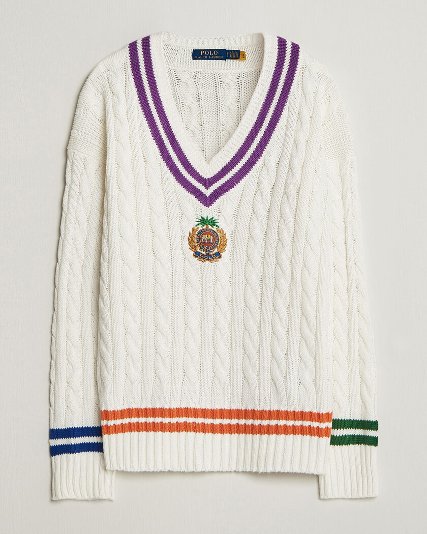 Polo Ralph Lauren Cotton Linen Blend Sweater Cream Combo – Blanc