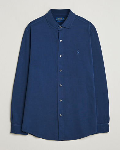 Polo Ralph Lauren Featherweight Knitted Shirt Dark Cobalt – Bleu