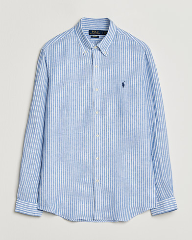 Polo Ralph Lauren Custom Fit Linen Shirt Blue/White – Bleu